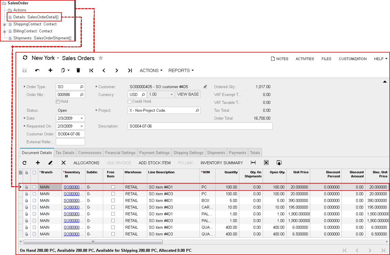 Acumatica Endpoint Structure