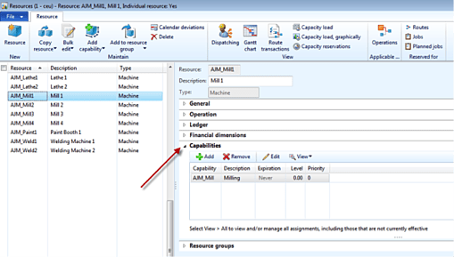 Add Capability to Resource AX2012