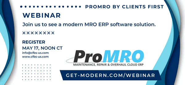 ProMRO Cloud ERP Sneak Peek May 17