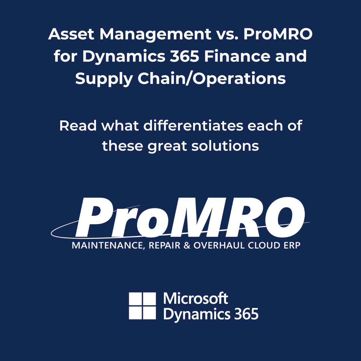 ProMRO and Asset Management for Dynamics 365 Finance and Supply Chain