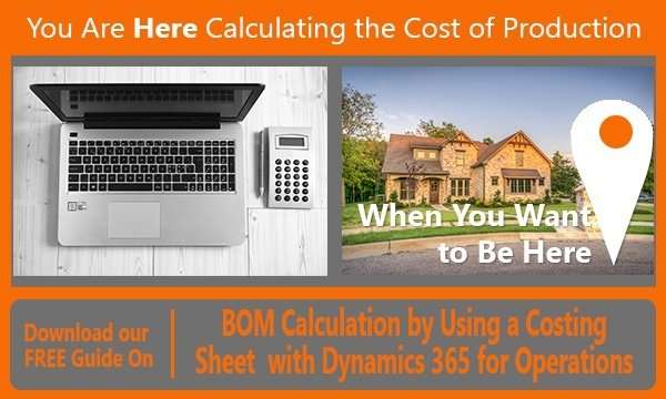 Calculating the cost of production with Dynamics 365
