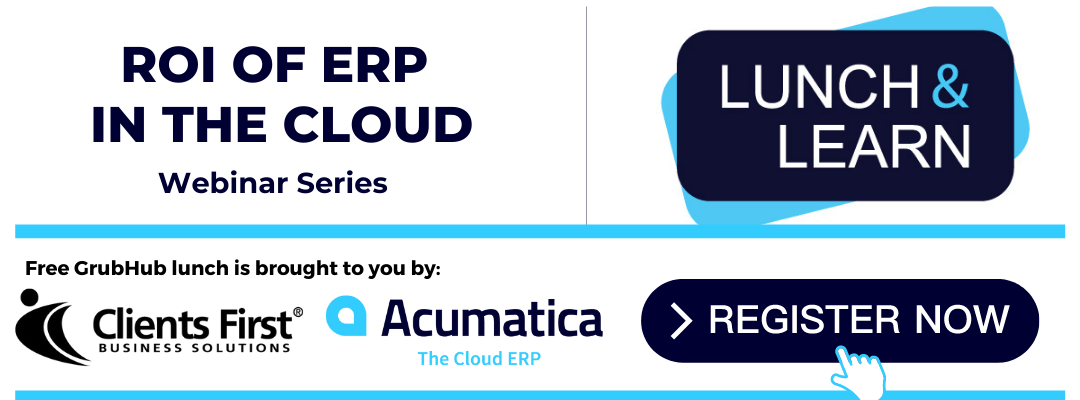 Register for our Webinar Lunch and Learn ROI of Cloud ERP